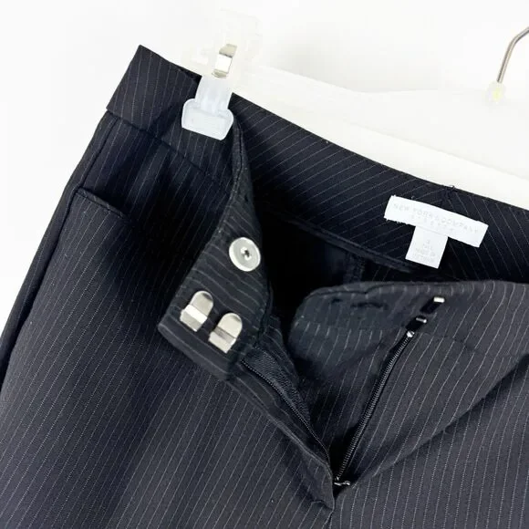 New York & Company Stretch Black Pinstripe Dress Pant Size 2 Tall - Picture 4 of 16